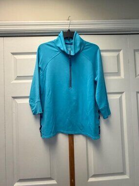 NWOT - Rafaella Weekend 1/4 Zipper and 3/4 Sleeve Top - Sz M